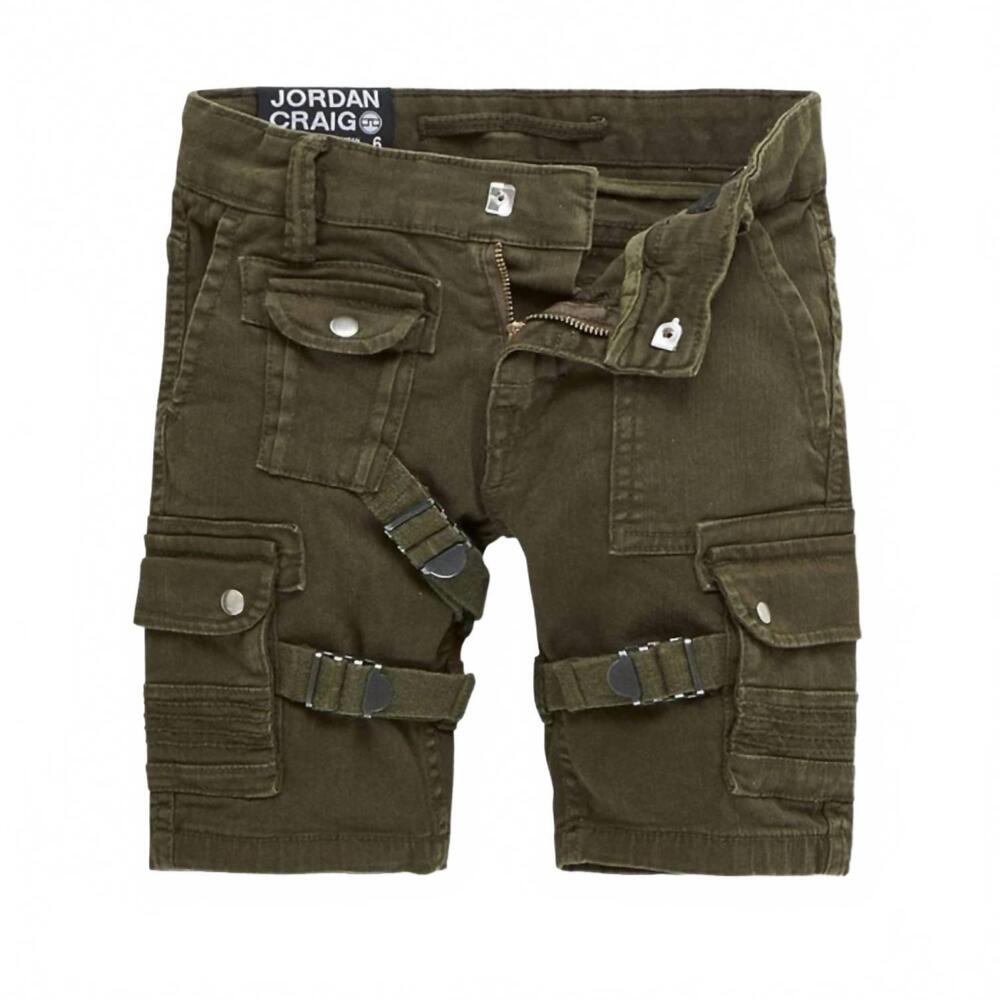 NEW JORDAN CRAIG boy's cairo cargo shorts in army green